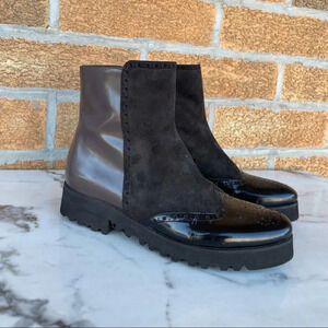 Luca Grossi suede patent leather boots 38.5